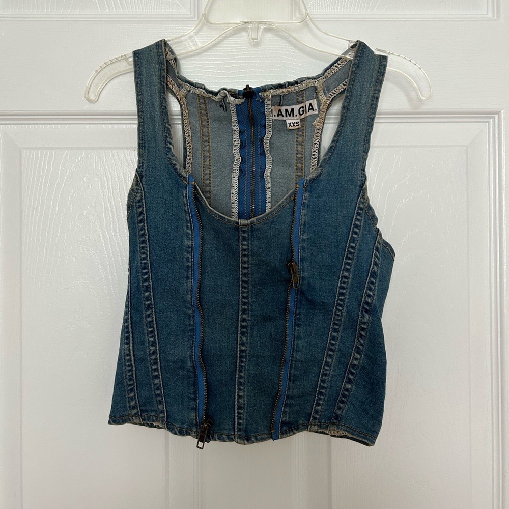I.AM.GIA Denim corset top